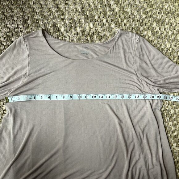 J JIll Pure Jill Supersoft 3/4 Sleeve Elliptical Tee Fawn Pink Size Large - Picture 5 of 6